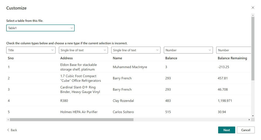 Format as Table